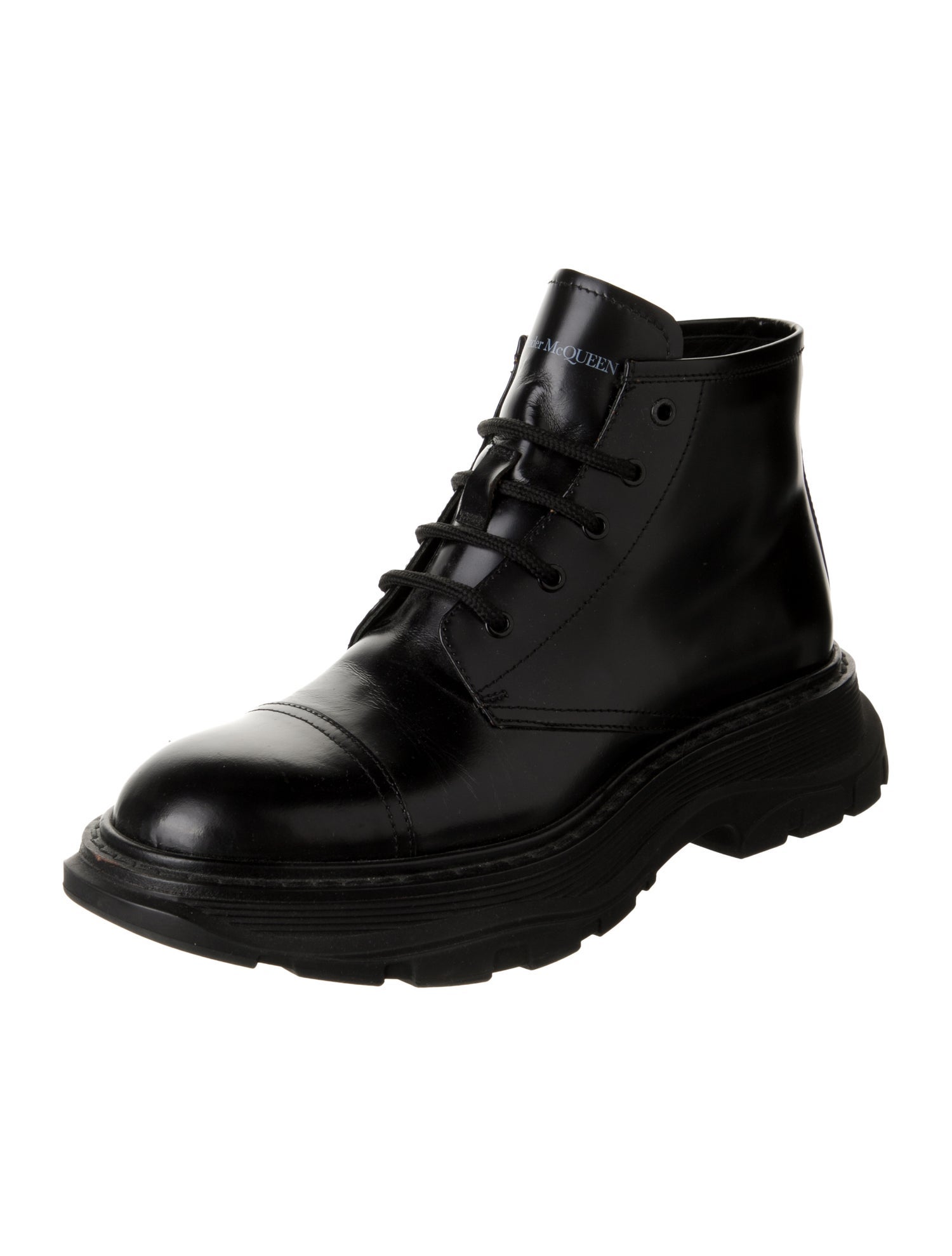 Alexander McQueen Leather Combat Boots