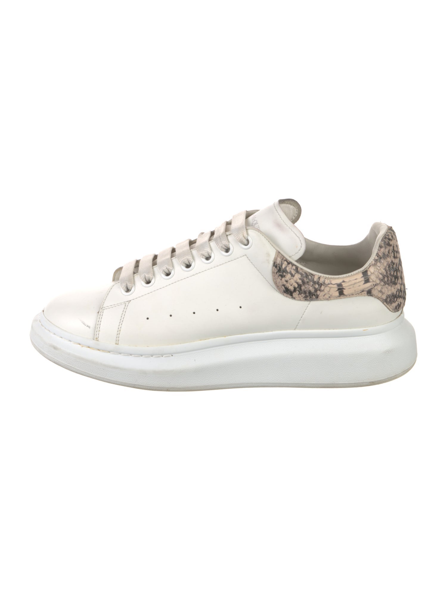 Alexander McQueen Leather Animal Print Chunky Sneakers