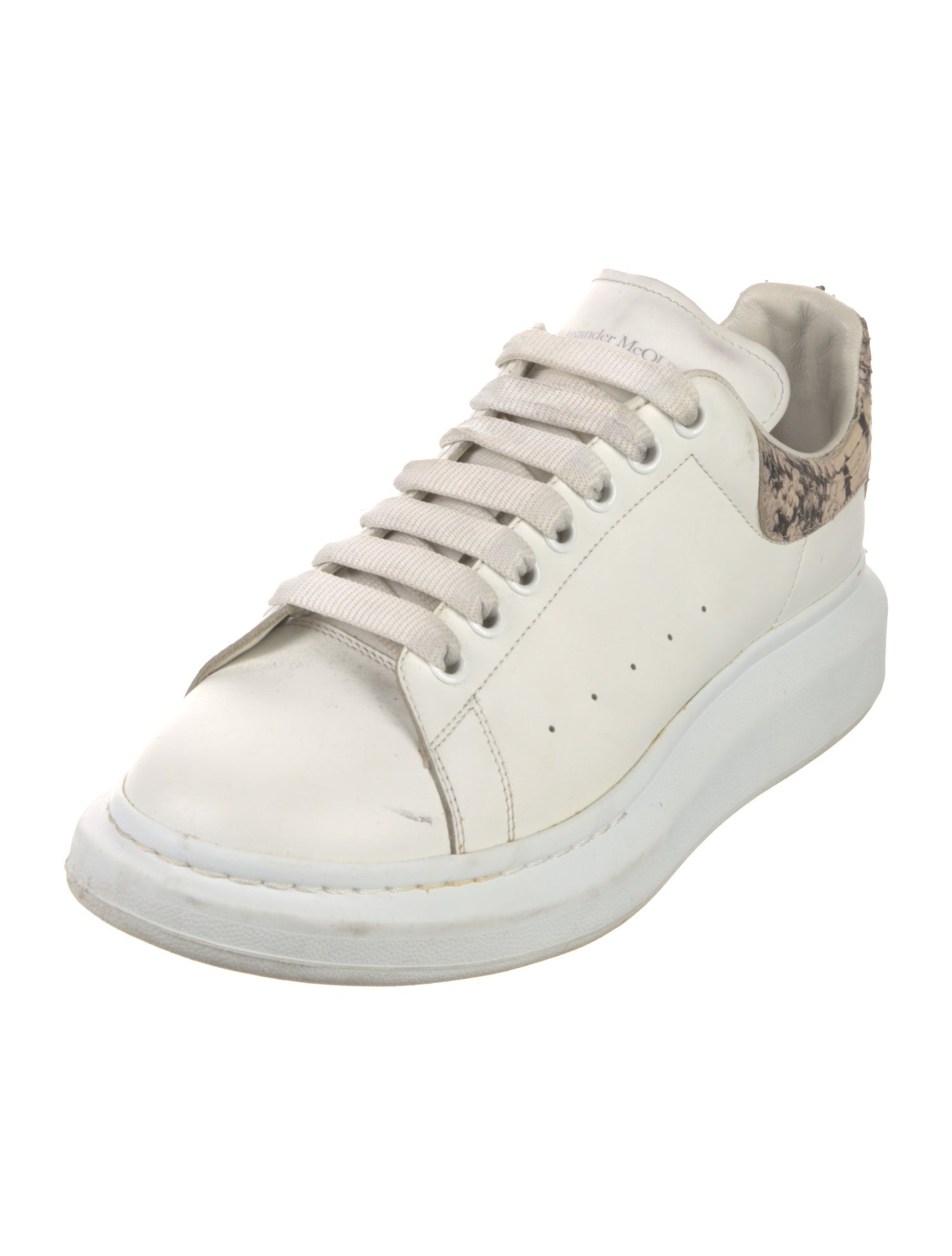 Alexander McQueen Leather Animal Print Chunky Sneakers