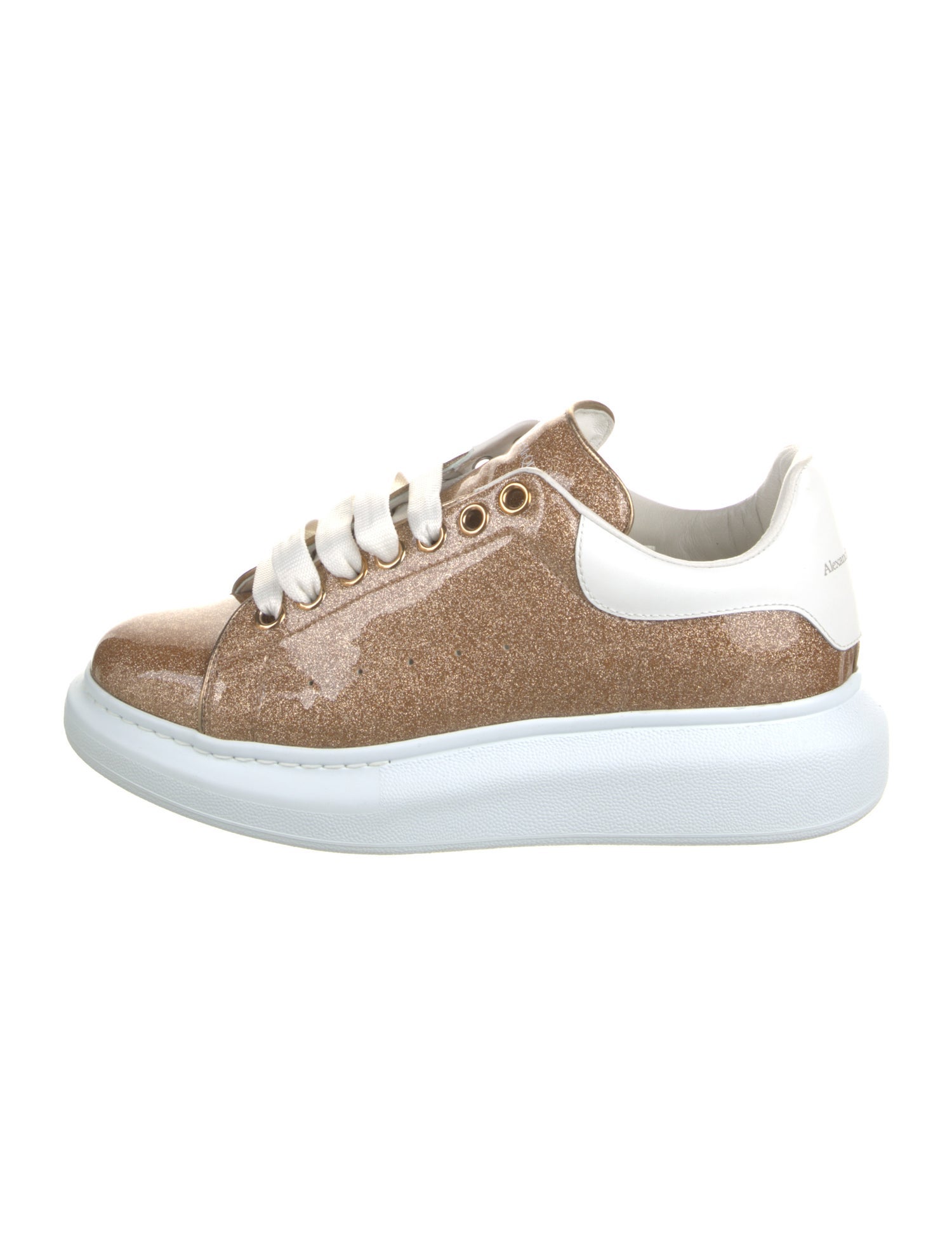 Alexander McQueen Leather Glitter Accents Sneakers