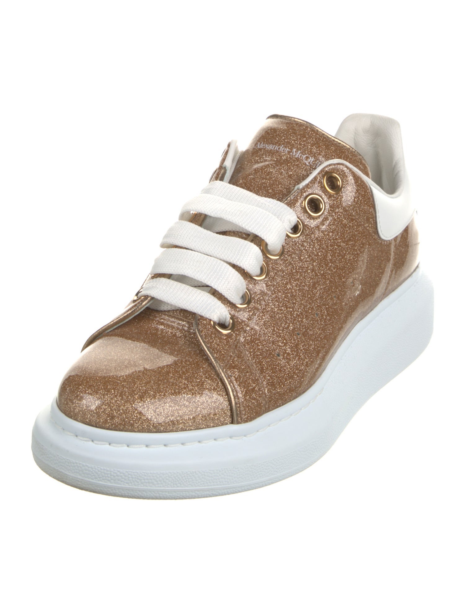 Alexander McQueen Leather Glitter Accents Sneakers