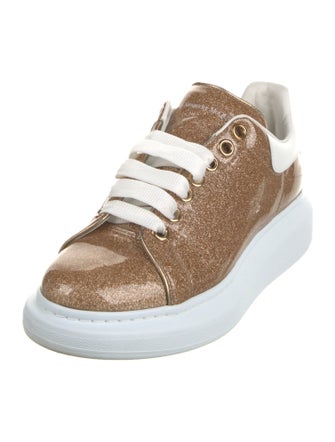 Alexander McQueen Leather Glitter Accents Sneakers