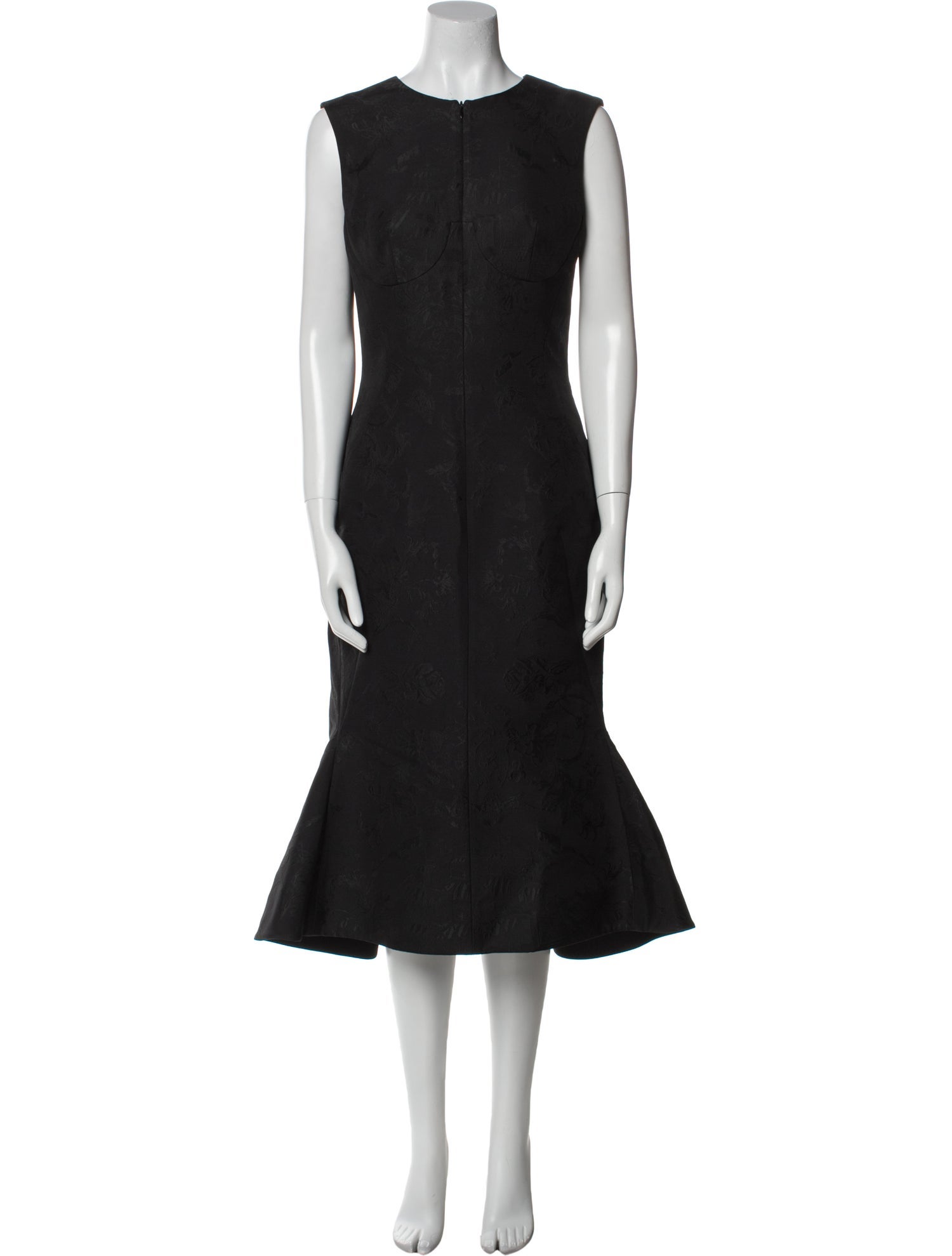 Alexander McQueen Crew Neck Midi Length Dress