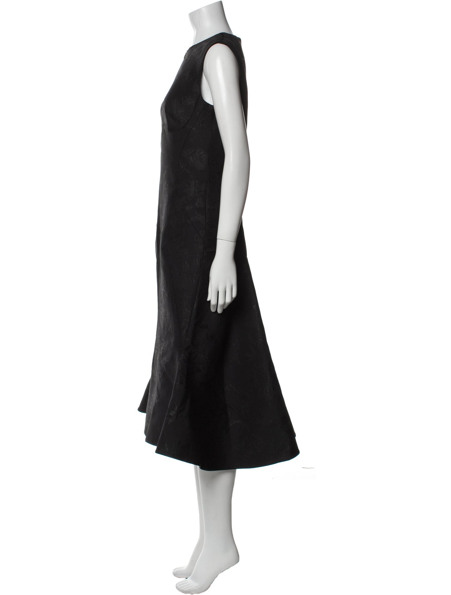 Alexander McQueen Crew Neck Midi Length Dress