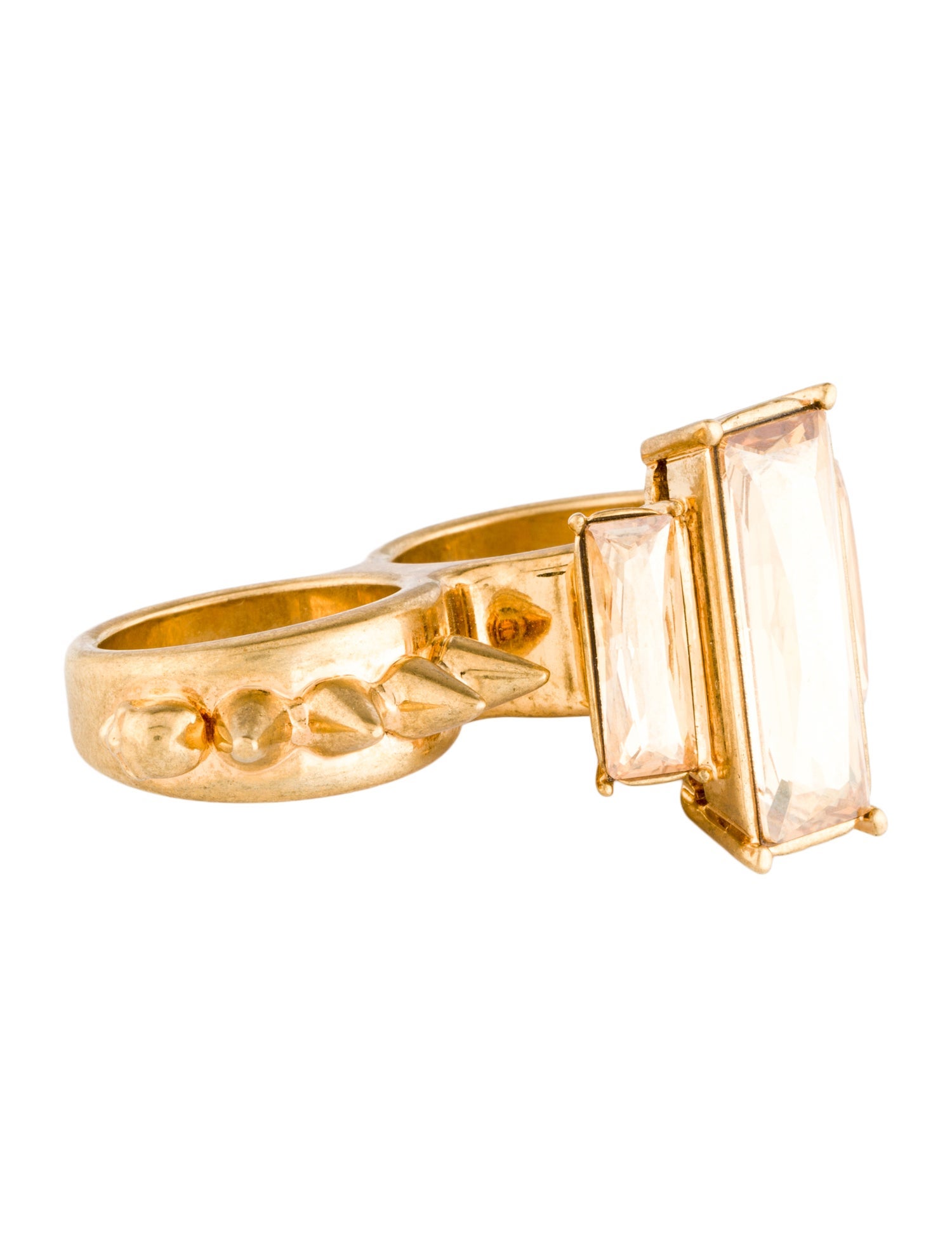 Alexander McQueen Crystal Spike Knuckle Ring