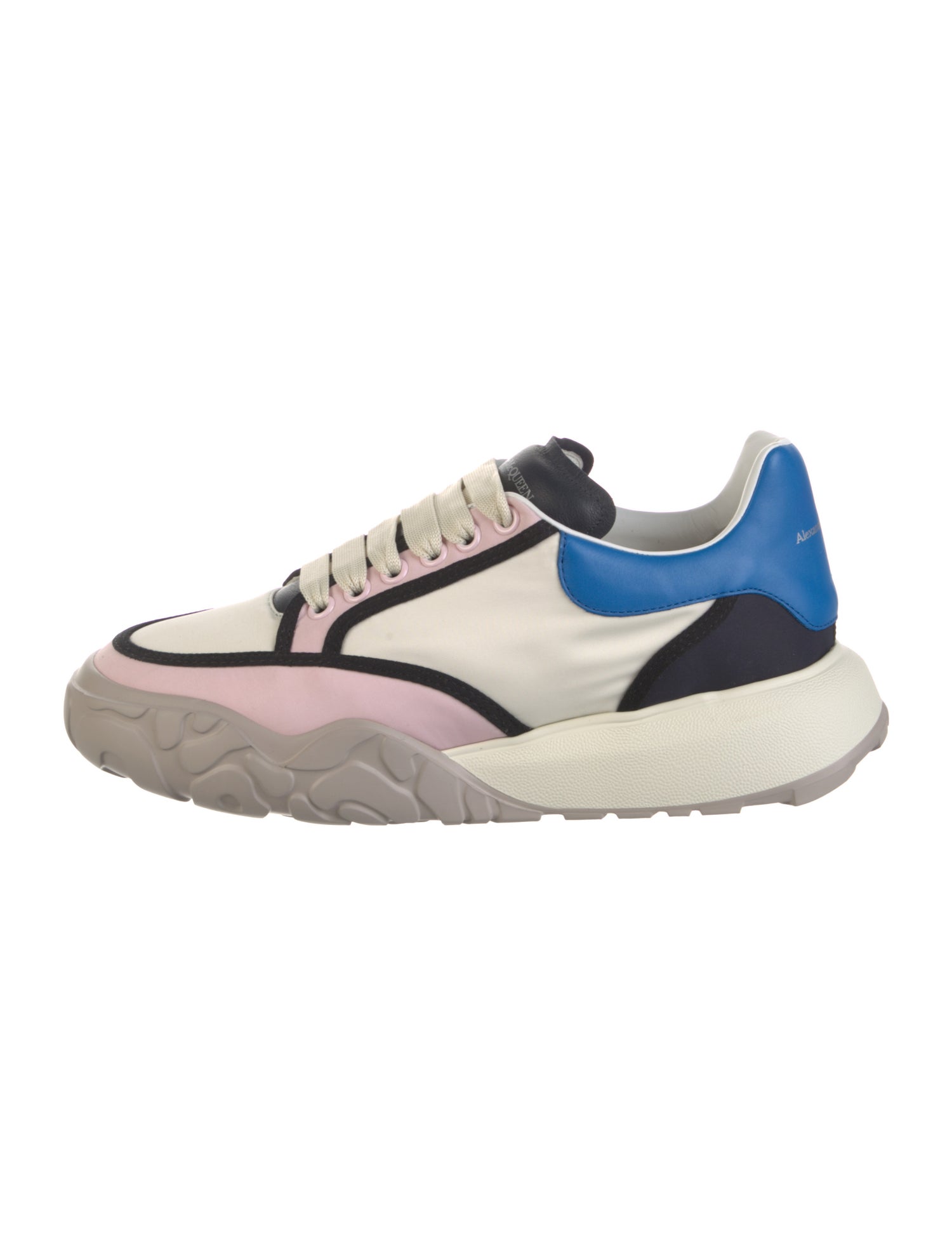 Alexander McQueen Leather Colorblock Pattern Sneakers