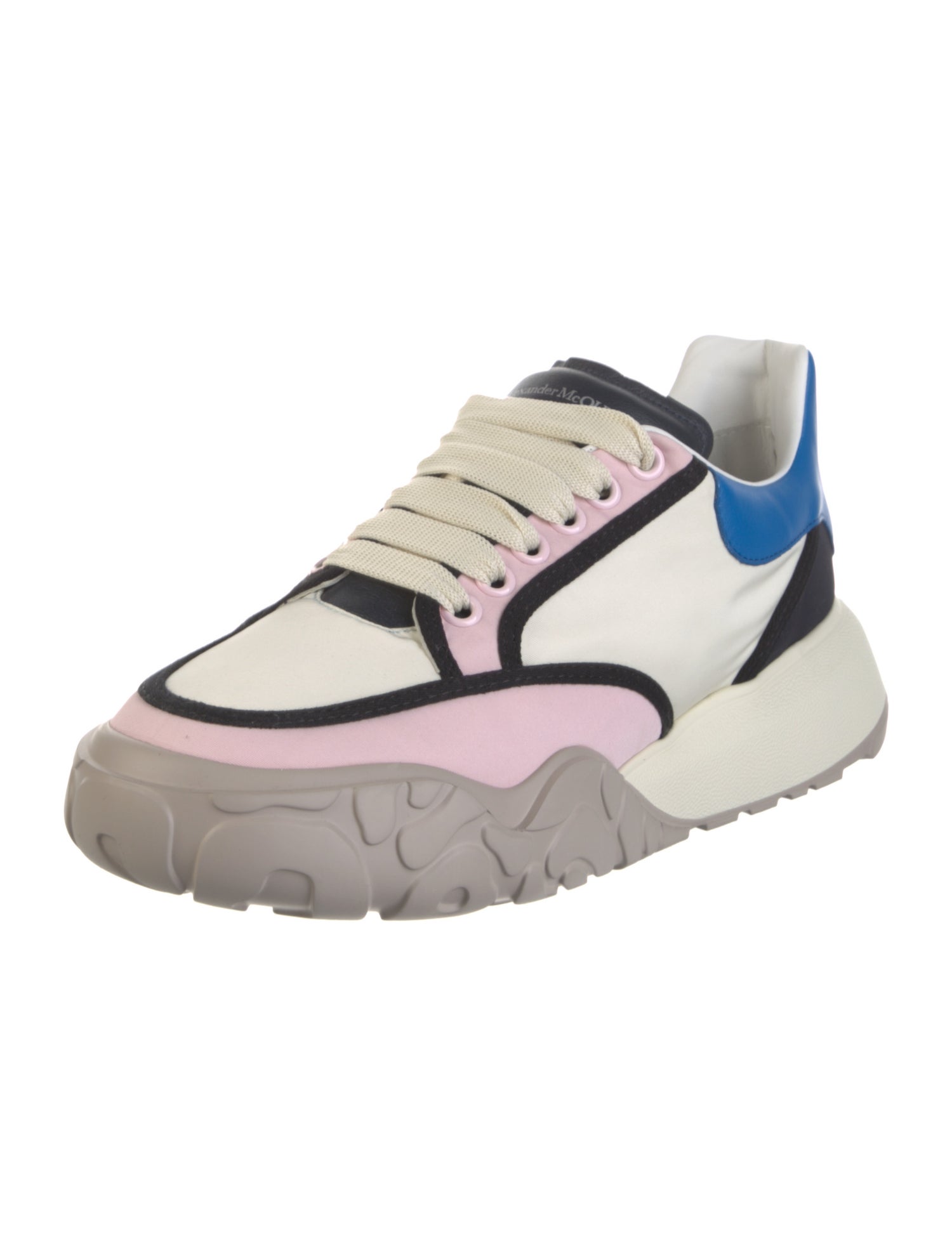 Alexander McQueen Leather Colorblock Pattern Sneakers