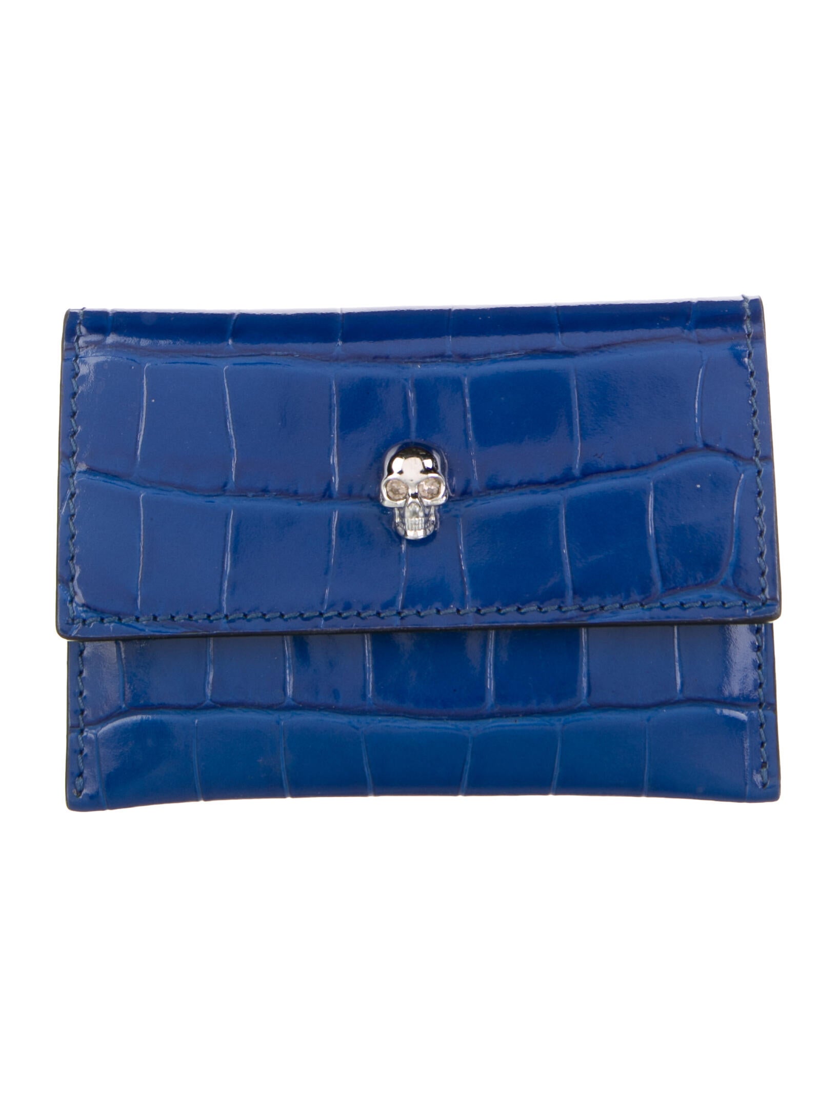 Alexander McQueen Embossed Leather Card Holder