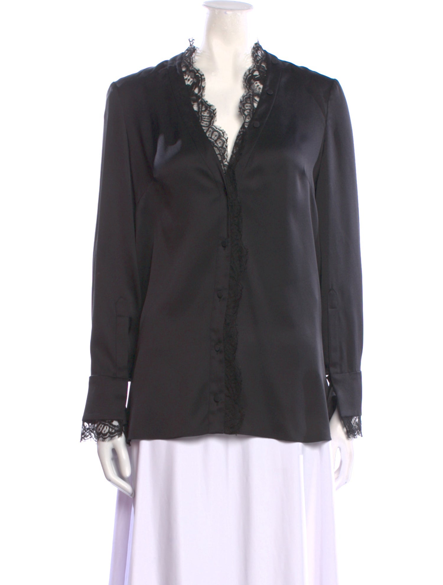 Alexander McQueen Silk V-Neck Blouse