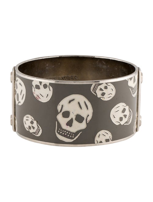 Alexander McQueen Enamel Wide Skull Bangle