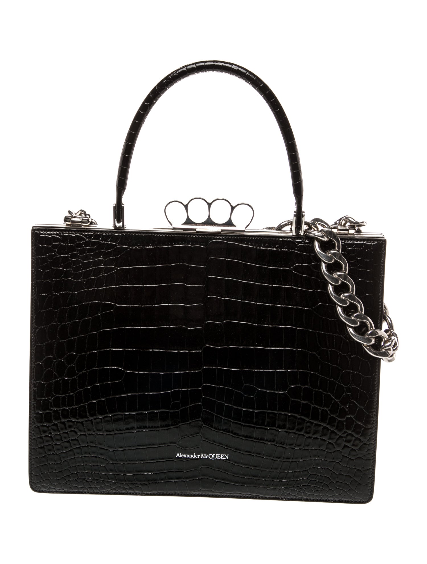 Alexander McQueen Embossed Leather Top Handle Bag w/ Tags