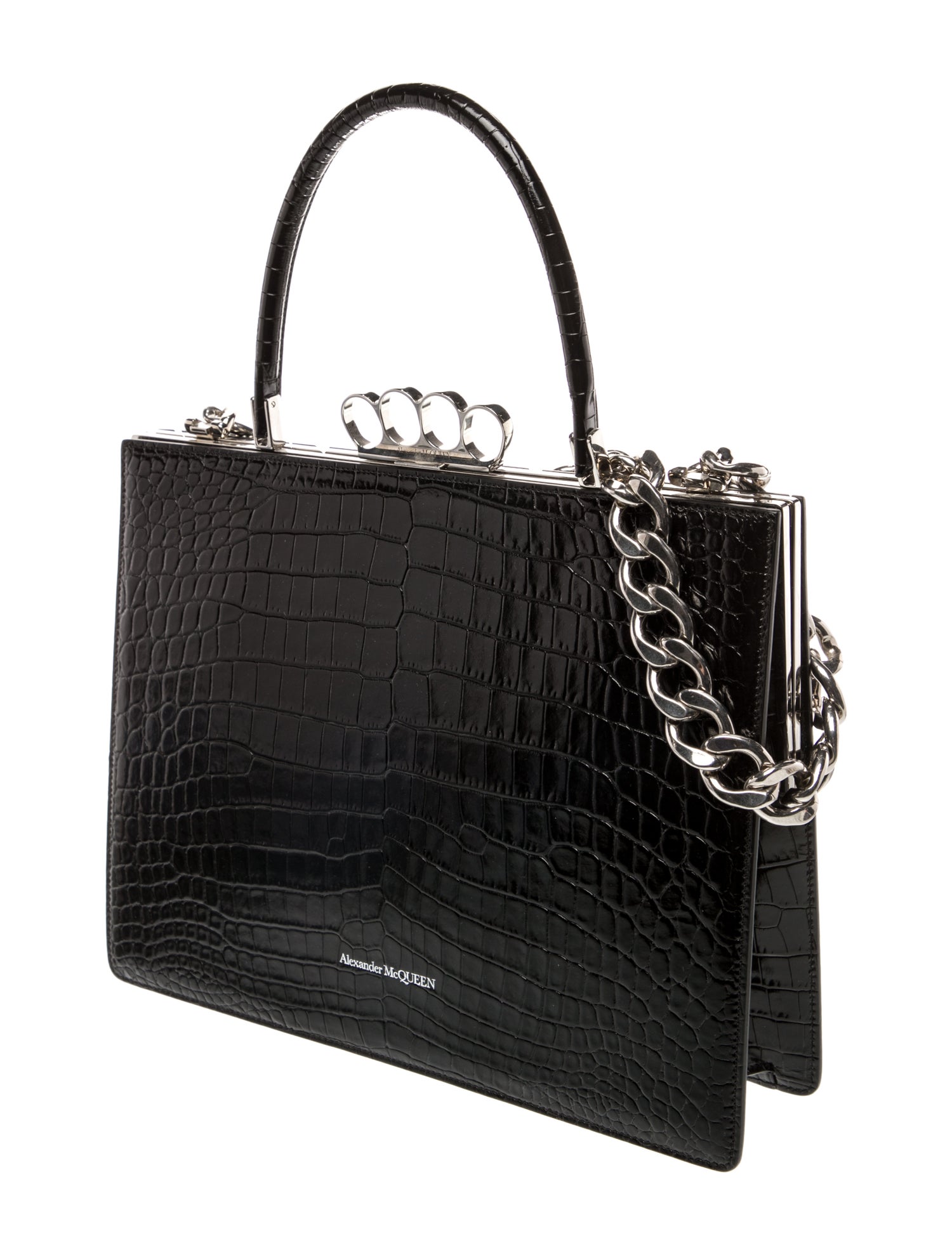 Alexander McQueen Embossed Leather Top Handle Bag w/ Tags