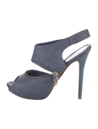 Alexander McQueen Skull Leather Slingback Pumps