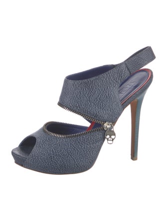 Alexander McQueen Skull Leather Slingback Pumps