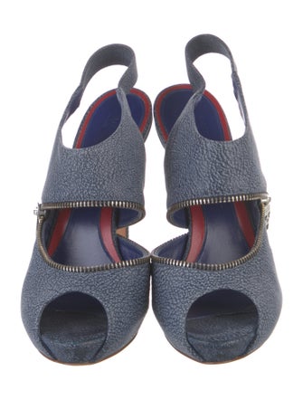 Alexander McQueen Skull Leather Slingback Pumps