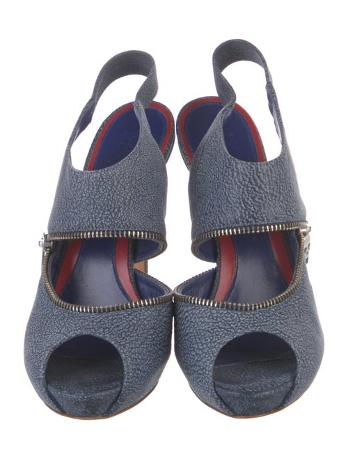 Alexander McQueen Skull Leather Slingback Pumps