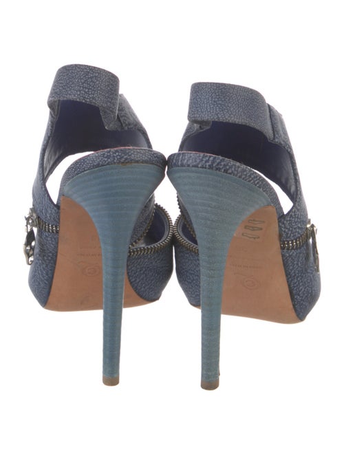 Alexander McQueen Skull Leather Slingback Pumps