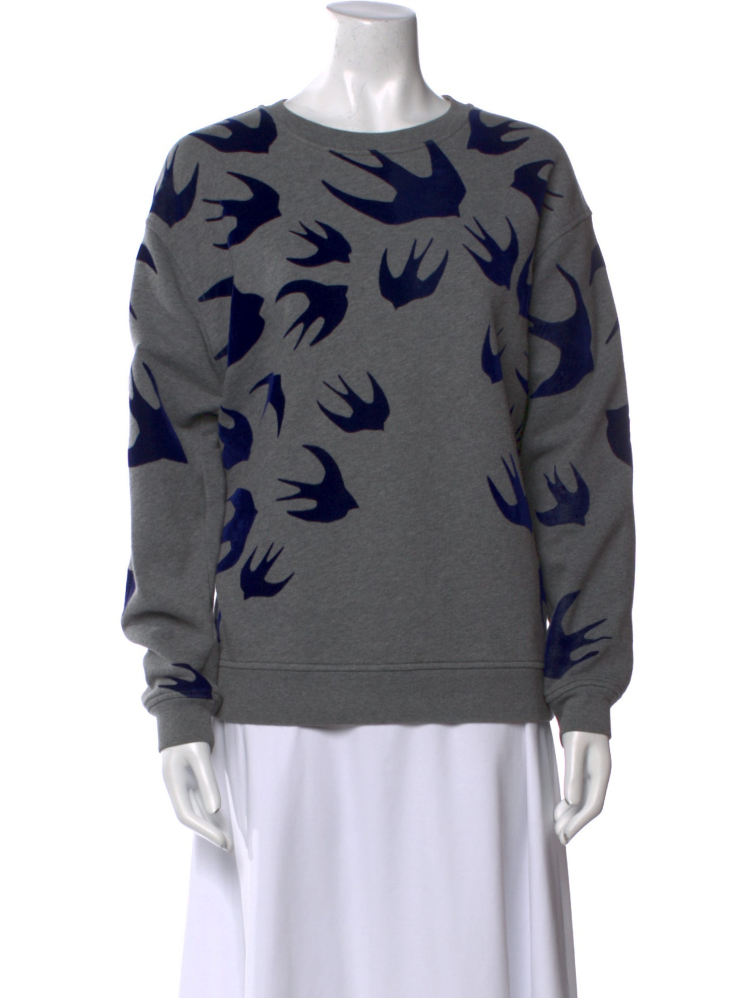 McQ Swallow Printed Scoop Neck Sweatshirt
