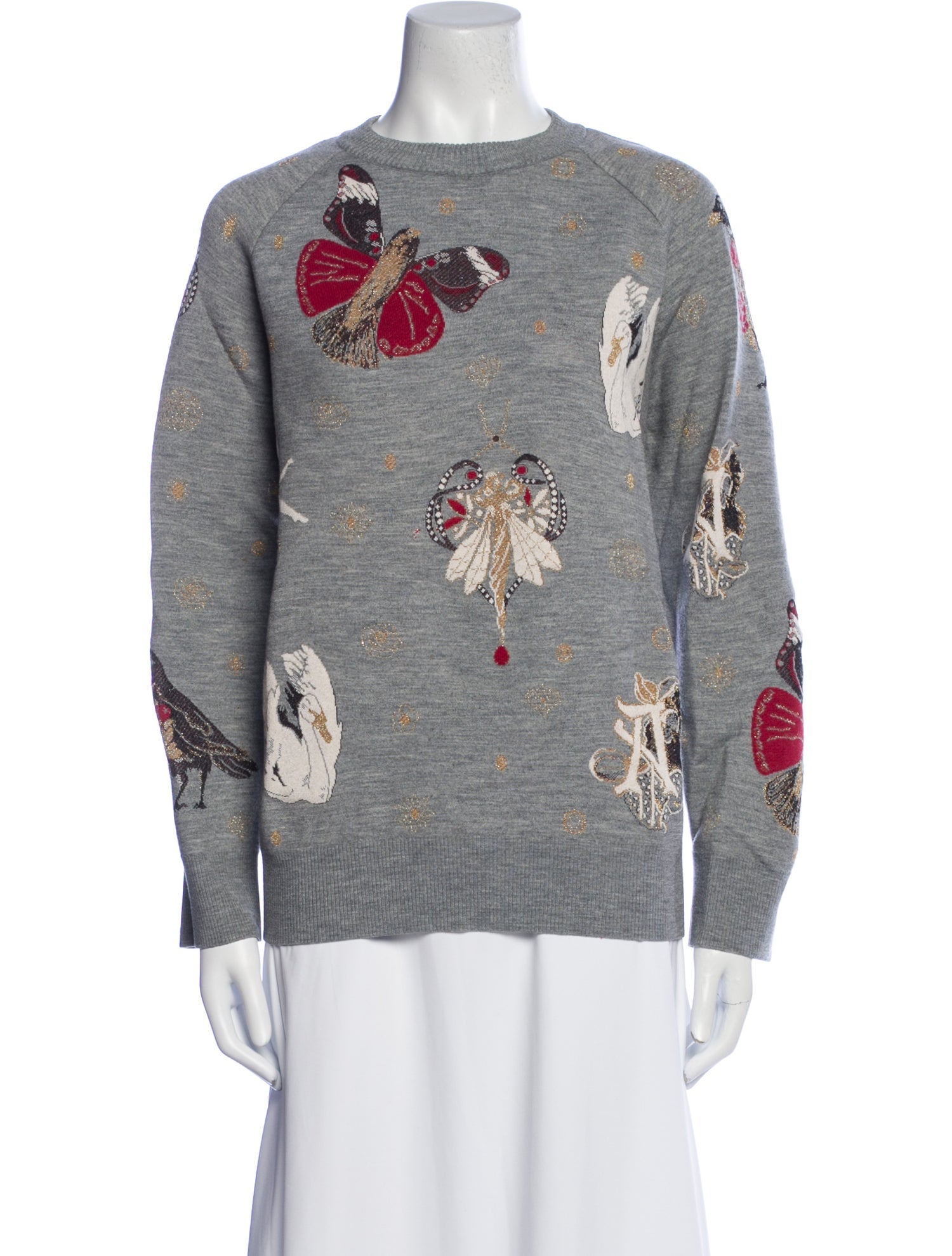 Alexander McQueen Silk Graphic Print Sweater