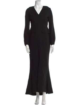 Alexander McQueen V-Neck Long Dress