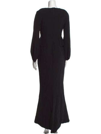 Alexander McQueen V-Neck Long Dress