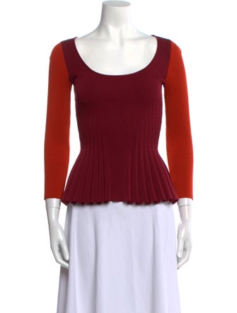 Alexander McQueen Wool Scoop Neck Top