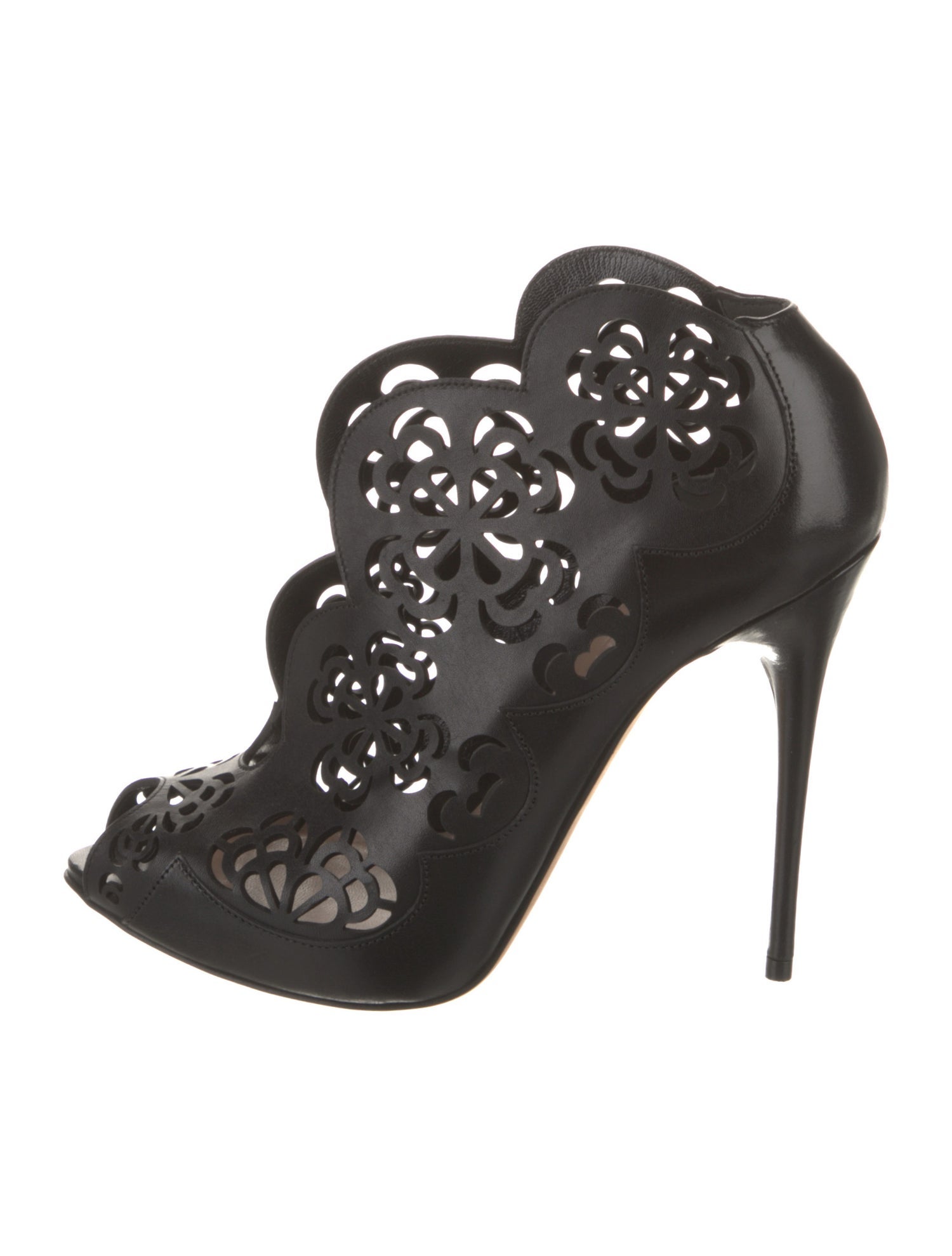 Alexander McQueen Leather Lasercut Accents Pumps