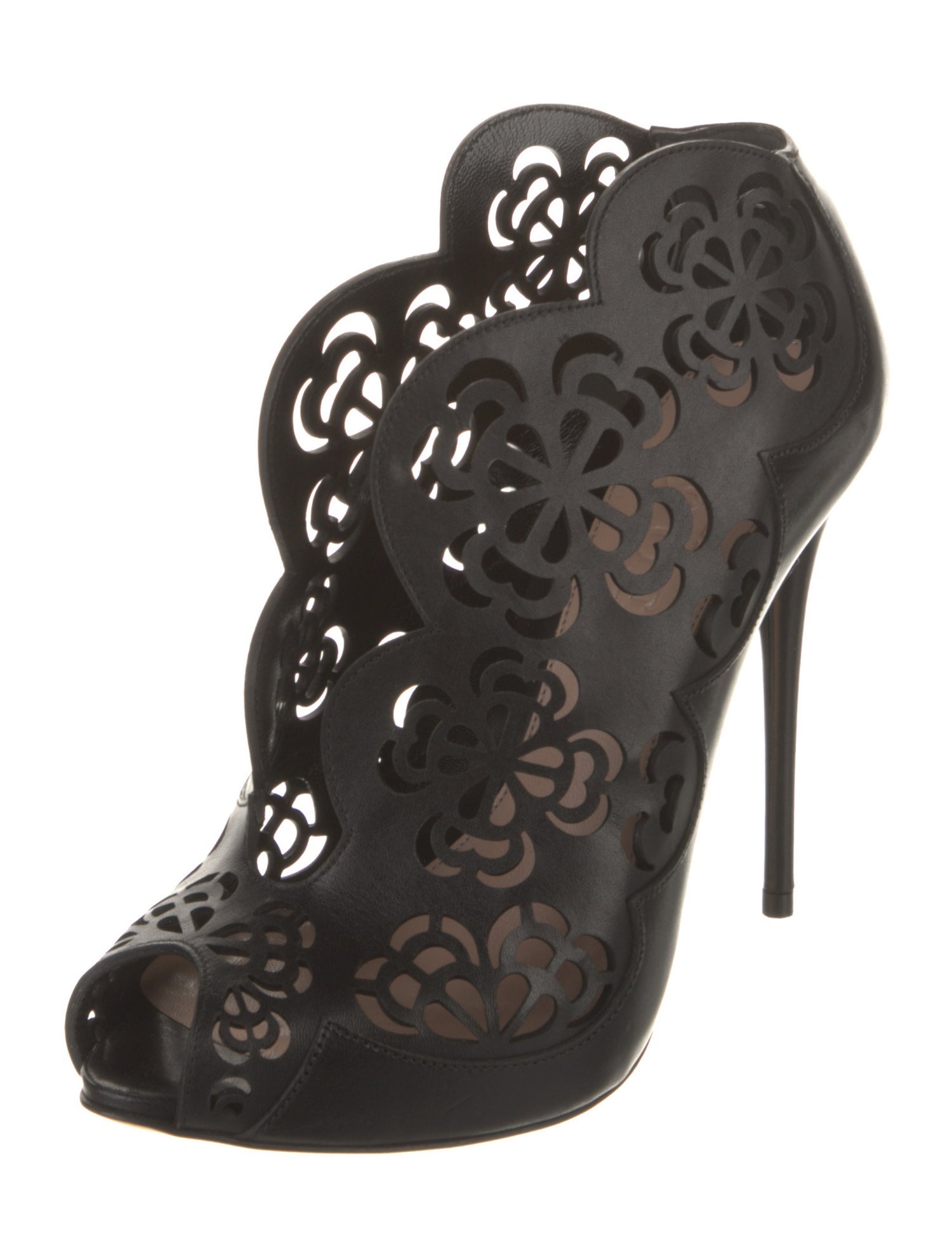 Alexander McQueen Leather Lasercut Accents Pumps