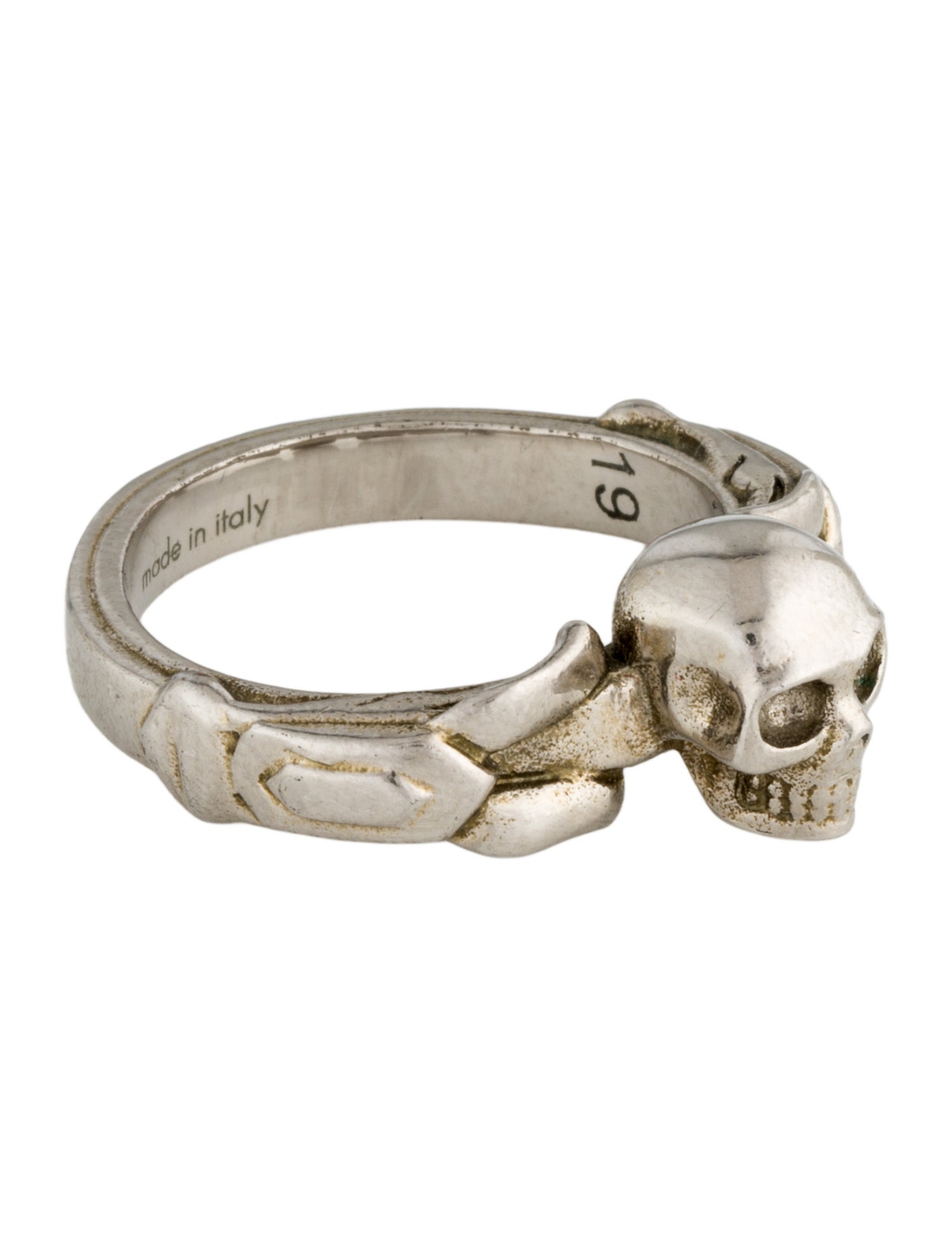 Alexander McQueen Textured Skull Cocktail Ring