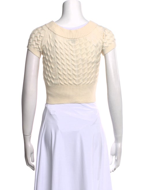 Alexander McQueen Wool Crew Neck Crop Top