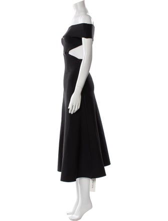 Alexander McQueen Off-The-Shoulder Midi Length Dress