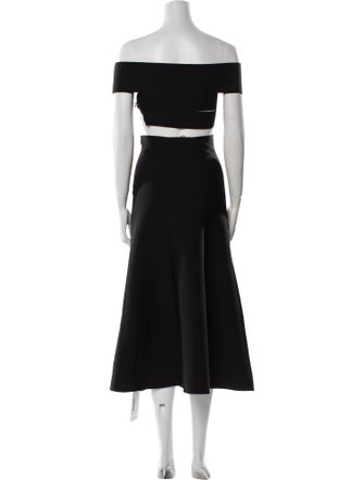 Alexander McQueen Off-The-Shoulder Midi Length Dress