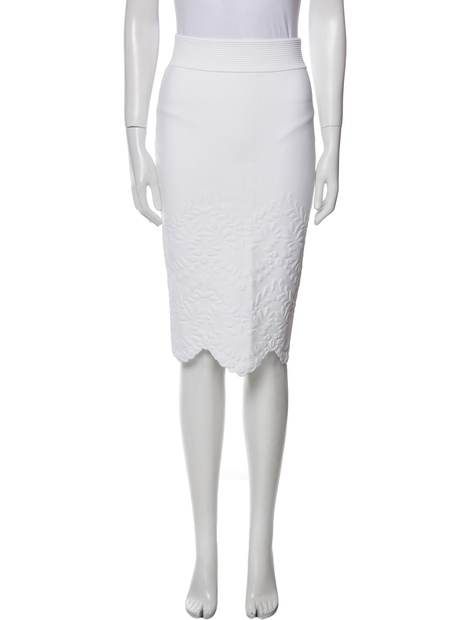 Alexander McQueen Embroidered Accent Knee-Length Skirt