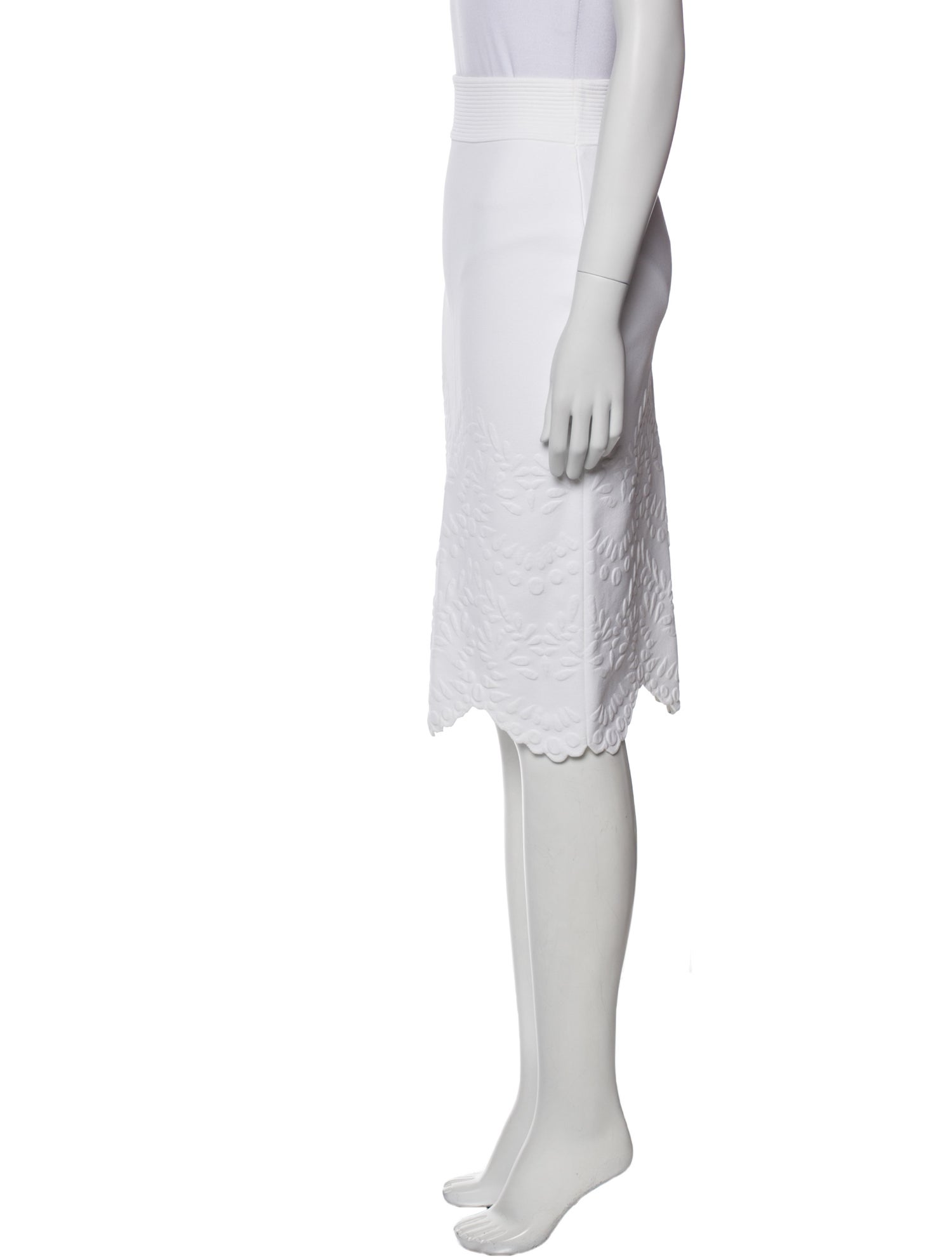 Alexander McQueen Embroidered Accent Knee-Length Skirt