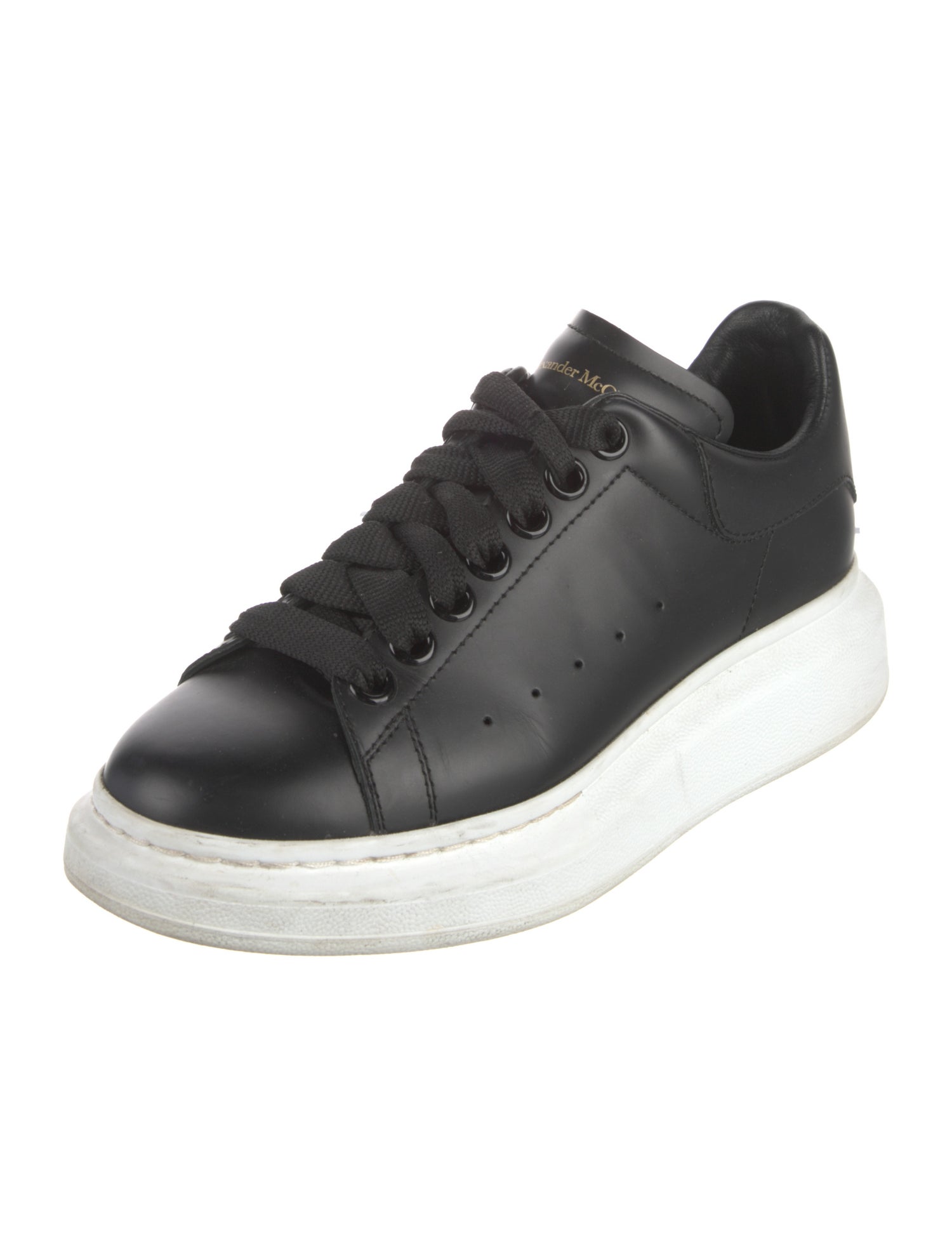 Alexander McQueen Leather Colorblock Pattern Sneakers
