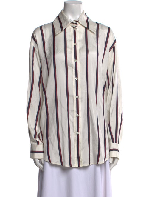 McQ Alexander McQueen Striped Long Sleeve Button-Up Top