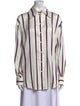 McQ Alexander McQueen Striped Long Sleeve Button-Up Top