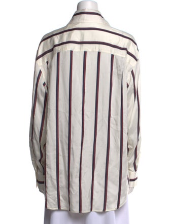 McQ Alexander McQueen Striped Long Sleeve Button-Up Top