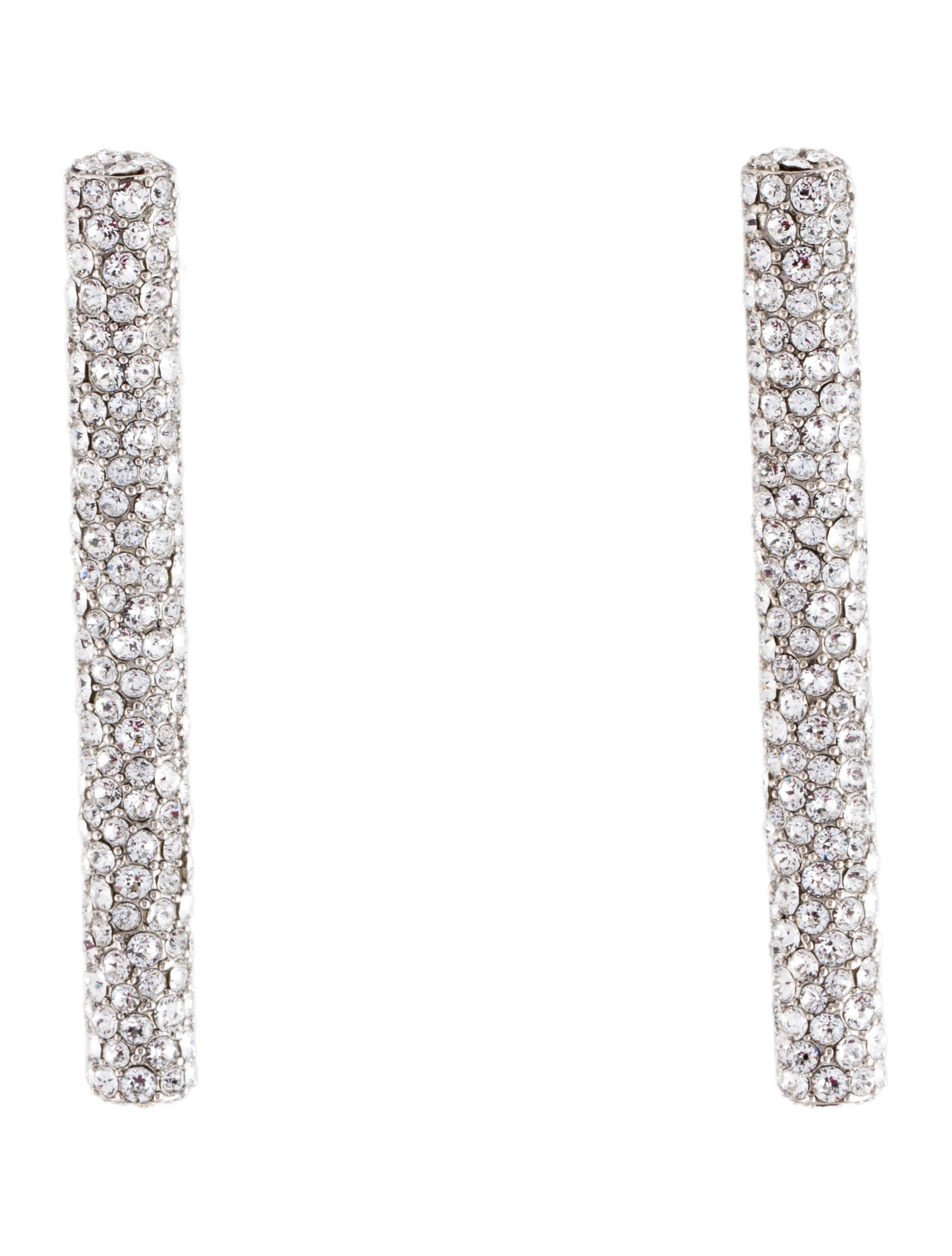 Alexander McQueen Crystal T-Bar Drop Earrings