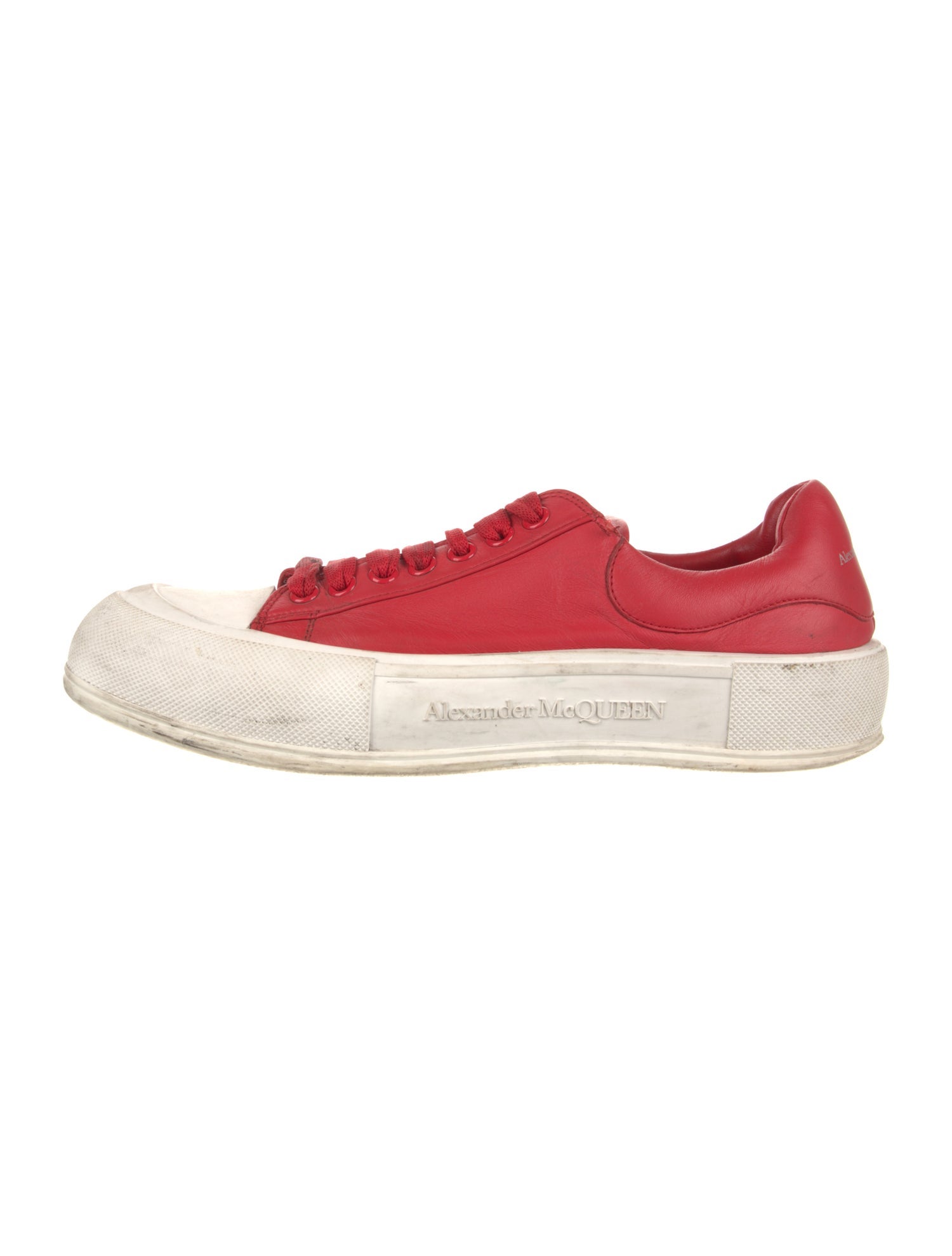 Alexander McQueen Leather Colorblock Pattern Sneakers