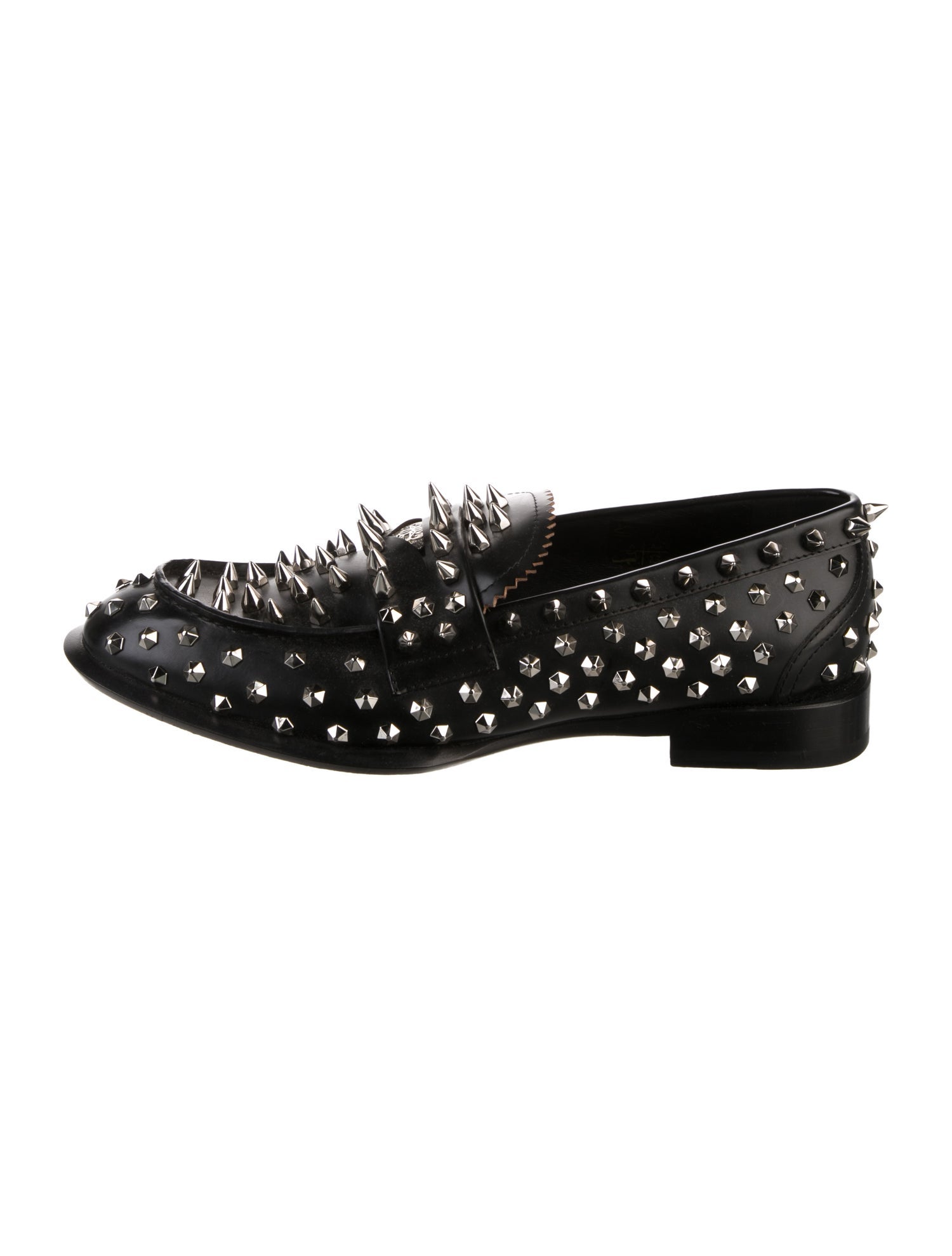 Alexander McQueen Leather Studded Accents Loafers