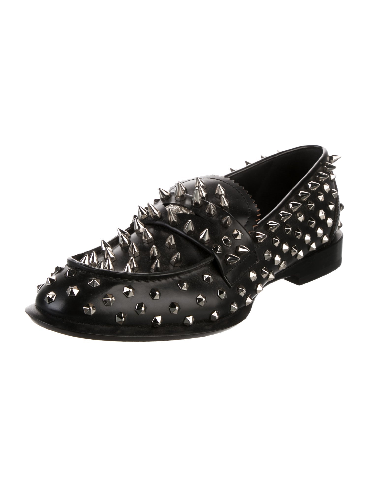 Alexander McQueen Leather Studded Accents Loafers
