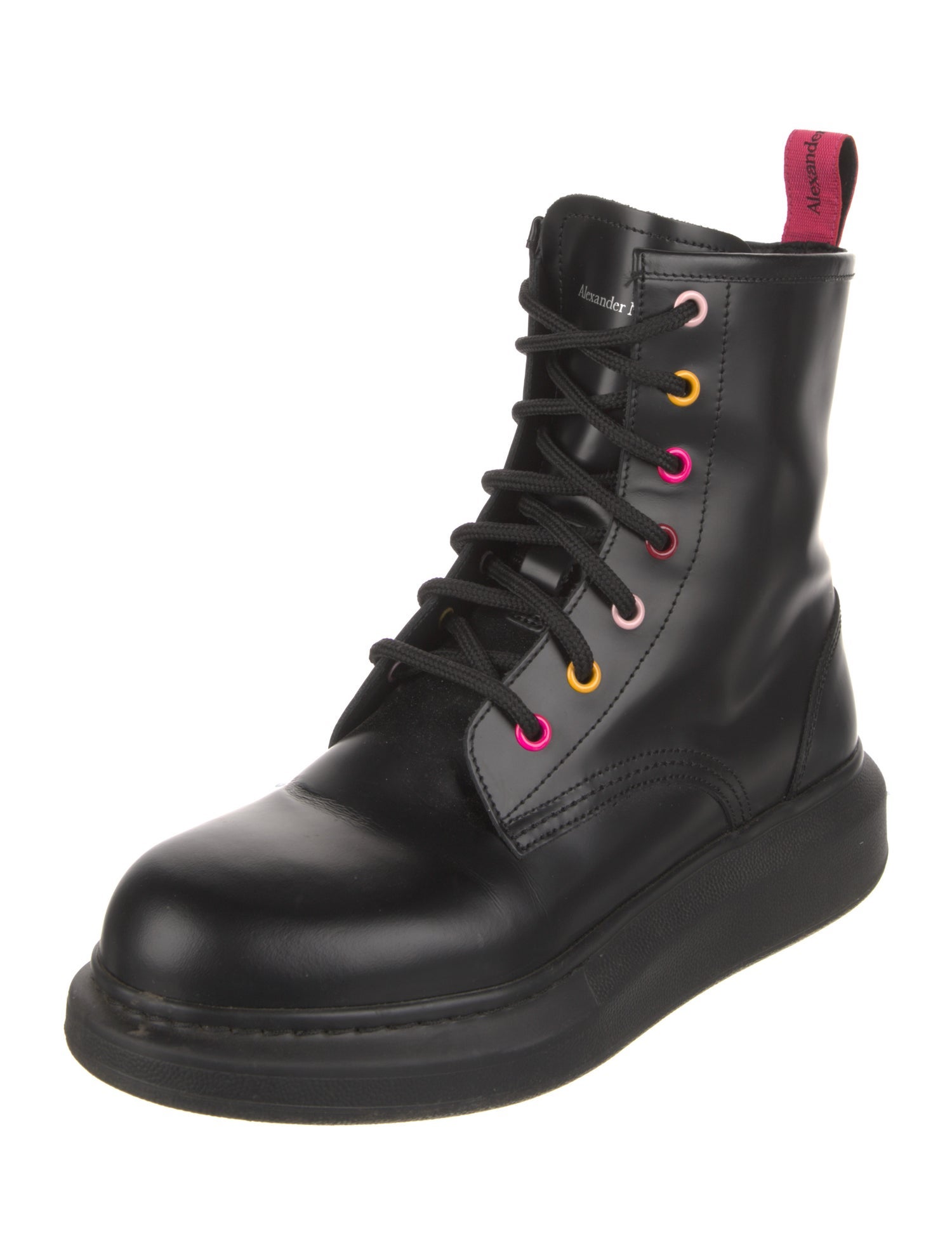 Alexander McQueen Leather Combat Boots