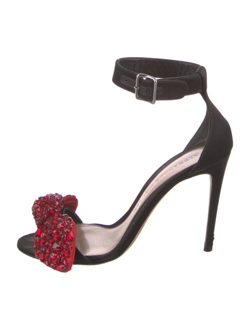 Alexander McQueen Suede Colorblock Pattern Sandals