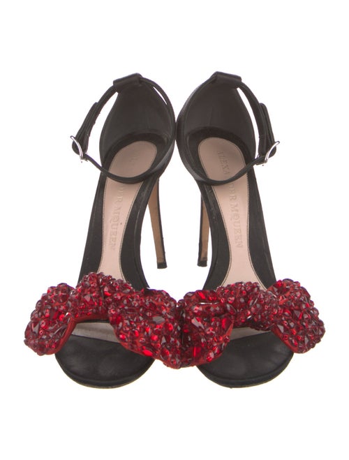Alexander McQueen Suede Colorblock Pattern Sandals
