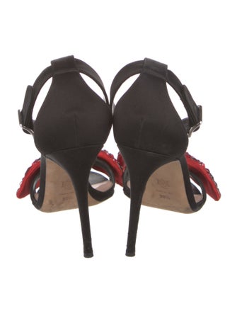 Alexander McQueen Suede Colorblock Pattern Sandals