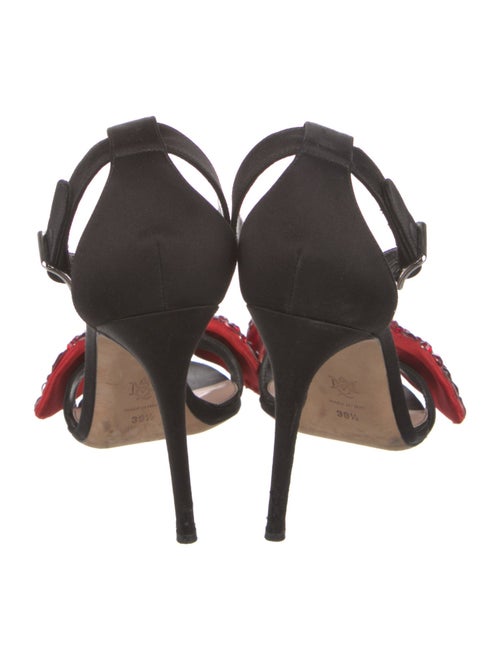 Alexander McQueen Suede Colorblock Pattern Sandals