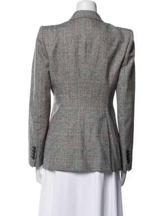 Alexander McQueen Virgin Wool Plaid Print Blazer