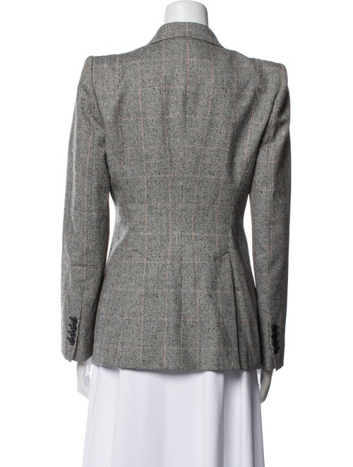 Alexander McQueen Virgin Wool Plaid Print Blazer