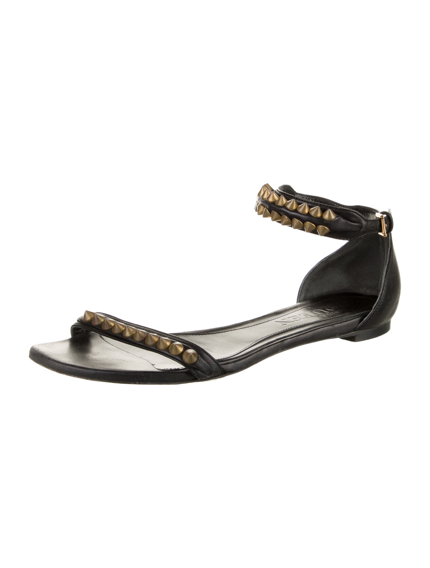 Alexander McQueen Spike Accents Leather Sandals